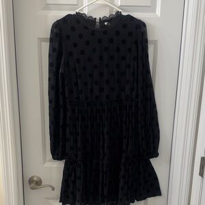 Elegant Black Polka Dot Dress